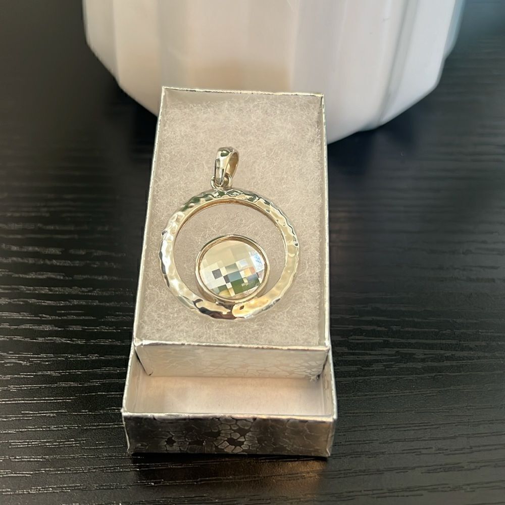 Grace and Heart Sterling Silver Dual Sided Circular Pendant - Picture 3 of 4